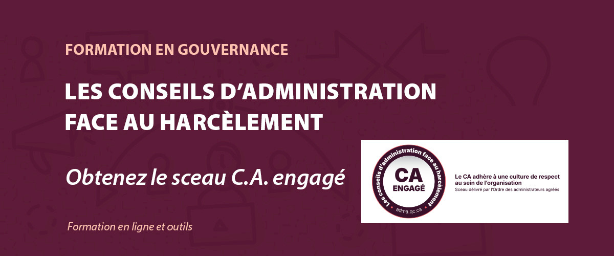 Sceau CA engagé délivré par l'OAAQ